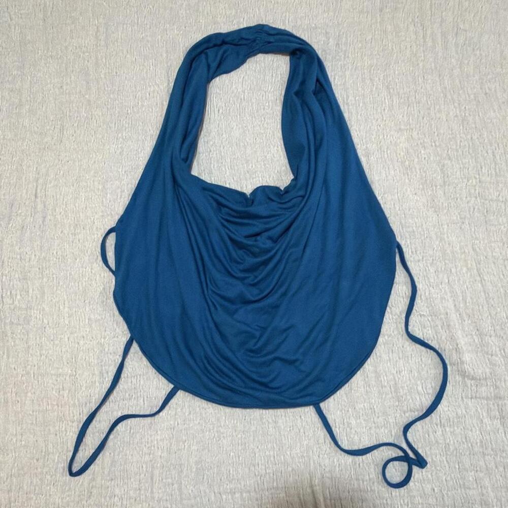 Women's Blue and Navy Crop-top